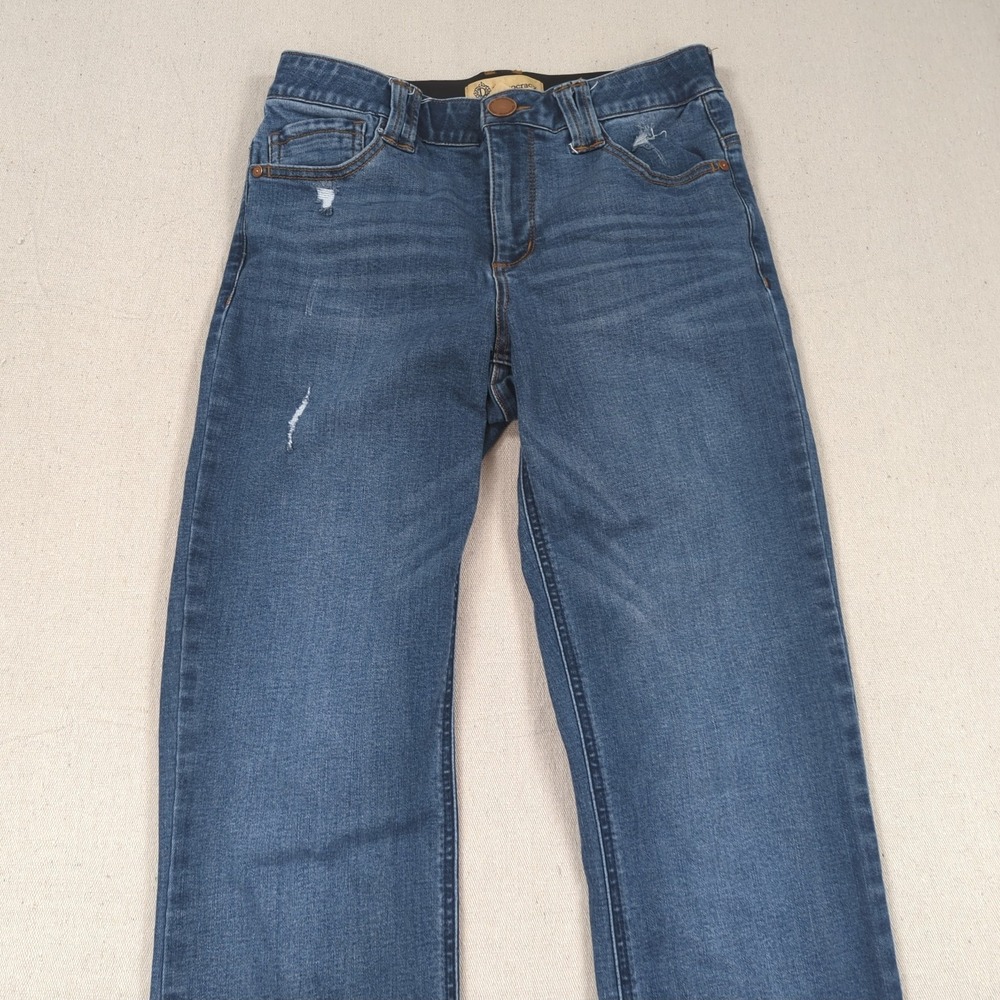 Democracy Women's Boot Cut Jeans in Dark Blue Denim with a cool frayed hem - Picture 2 of 15